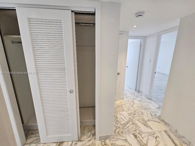 18051 Biscayne Blvd Unit 1704, Aventura, FL 33160 - interior space featuring recessed lighting, marble finish floor, and baseboards