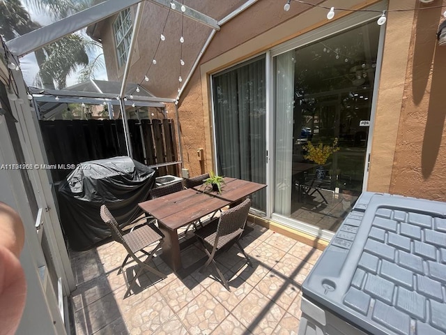 view of patio featuring outdoor dining space