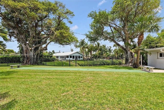 view of yard with fence