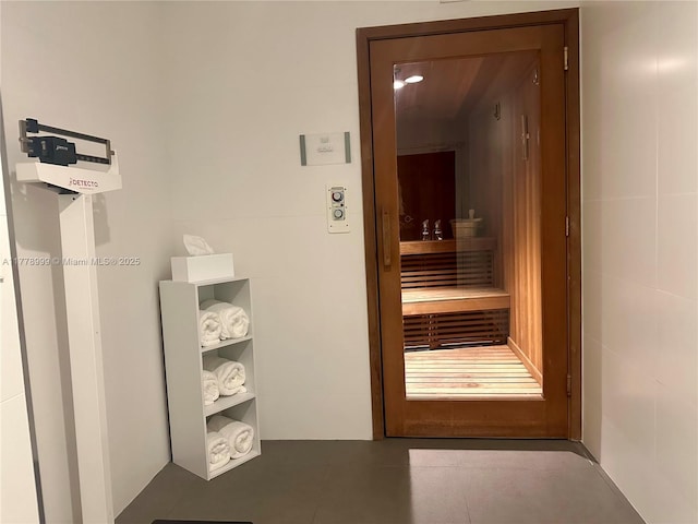 view of sauna