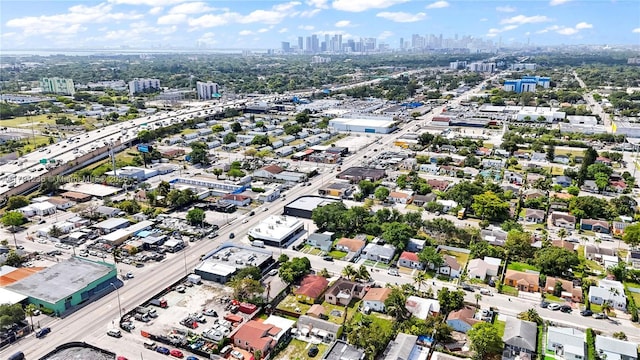 aerial view with a view of city
