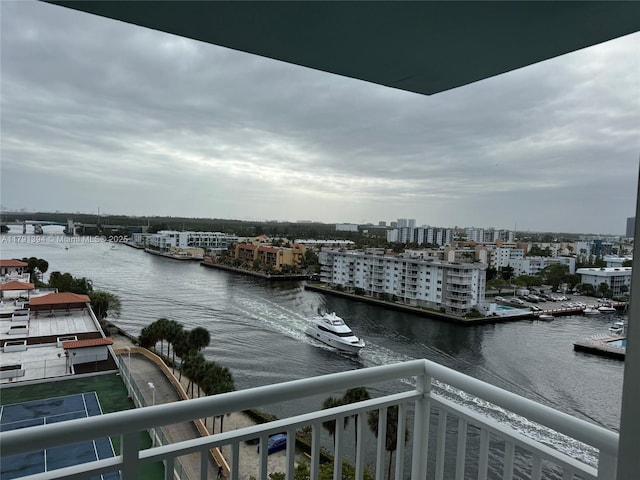 property view of water featuring a view of city