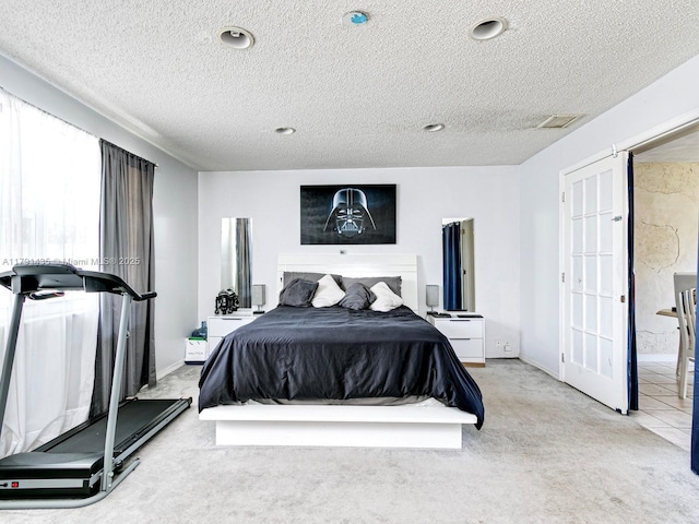 3242 Arthur St, Hollywood, FL 33021 - bedroom with baseboards, carpet, a textured ceiling, and visible vents