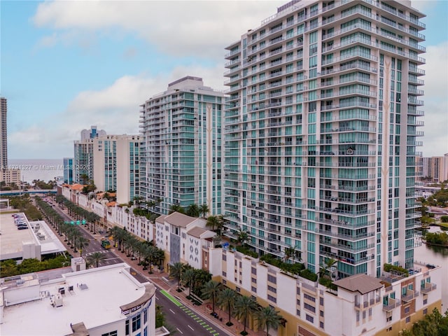 exterior space with a city view