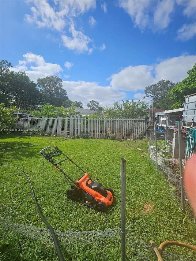 view of yard with fence