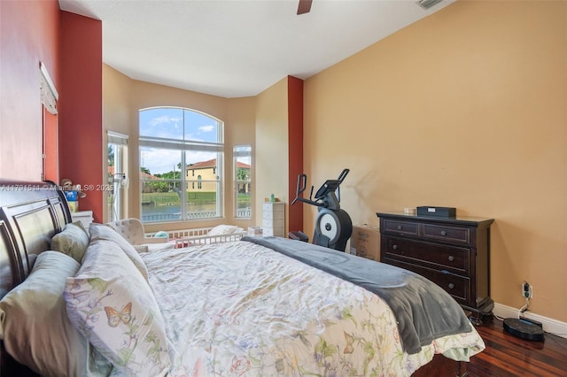 13119 SW 29th St, Miramar, FL 33027 - bedroom with dark wood-style flooring and a ceiling fan