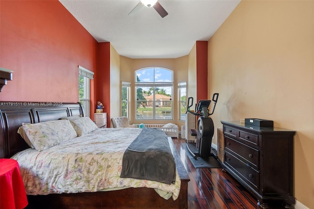 13119 SW 29th St, Miramar, FL 33027 - bedroom with dark wood-type flooring and ceiling fan