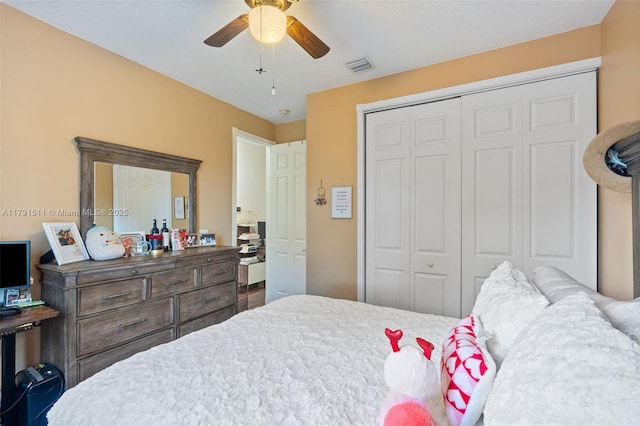 13119 SW 29th St, Miramar, FL 33027 - bedroom featuring a closet and a ceiling fan