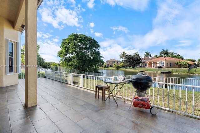 13119 SW 29th St, Miramar, FL 33027 - view of patio / terrace with a water view and grilling area
