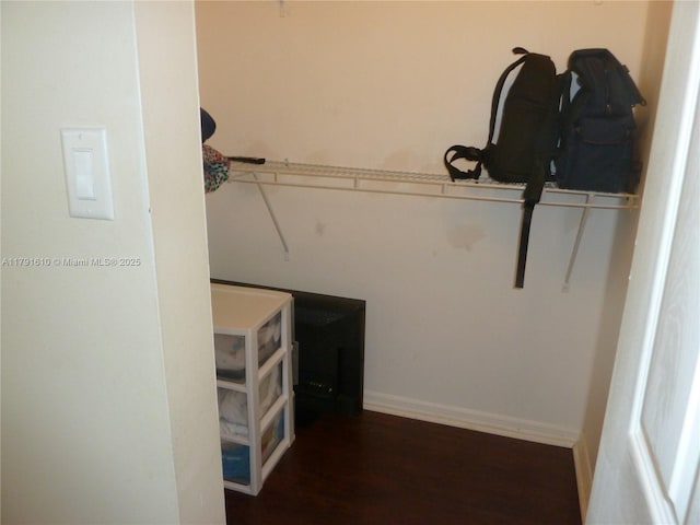 spacious closet featuring wood finished floors