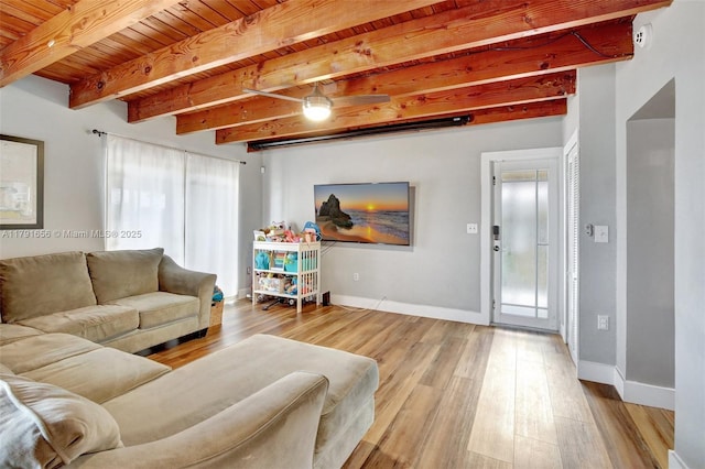 17501 NW 85th Ave, Hialeah, FL 33015 - living room featuring wood finished floors and a wooden ceiling with exposed beams