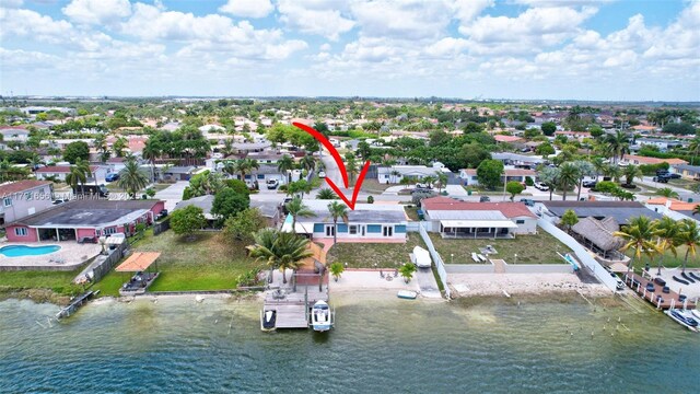 17501 NW 85th Ave, Hialeah, FL 33015 - aerial perspective of suburban area featuring a large body of water