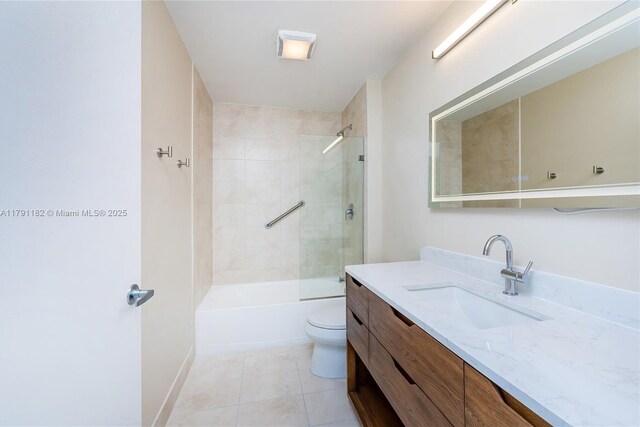 1900 N Bayshore Dr Unit 2816, Miami, FL 33132 - full bath with vanity, tile patterned flooring, shower / bathtub combination, and toilet