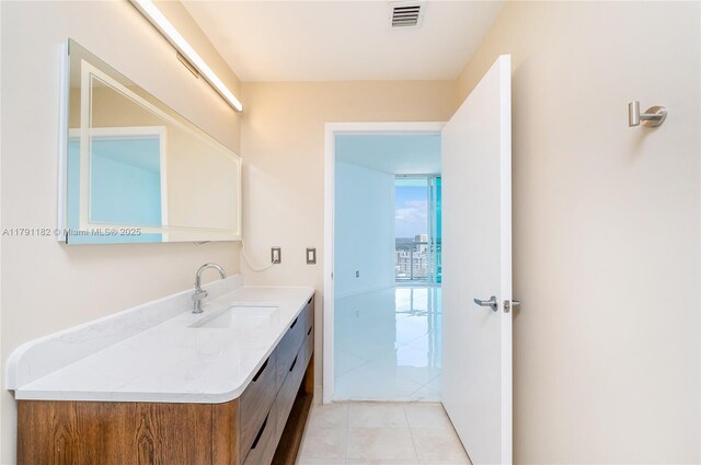 1900 N Bayshore Dr Unit 2816, Miami, FL 33132 - bathroom with vanity and tile patterned flooring