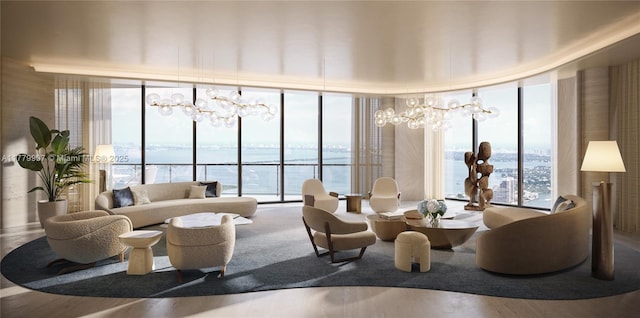 1000 Biscayne Blvd Unit 5801, Miami, FL 33132 - building lobby featuring floor to ceiling windows and a water view