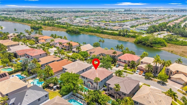 17937 SW 36th St, Miramar, FL 33029 - birds eye view of property with a water view and a residential view