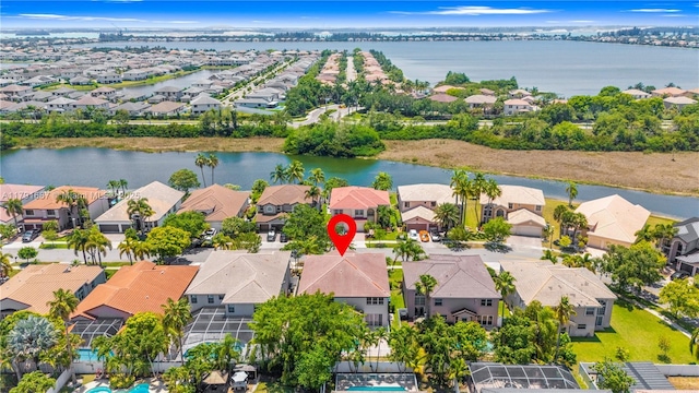 17937 SW 36th St, Miramar, FL 33029 - bird's eye view featuring a water view and a residential view