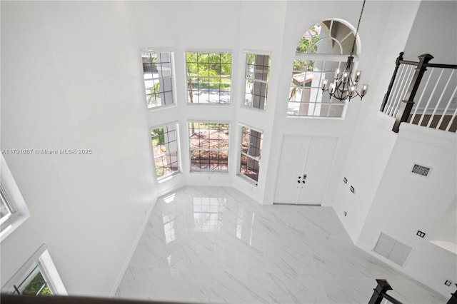 17937 SW 36th St, Miramar, FL 33029 - interior space featuring a high ceiling and marble finish floor