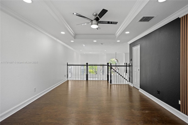 17937 SW 36th St, Miramar, FL 33029 - empty room featuring crown molding, a tray ceiling, recessed lighting, and visible vents