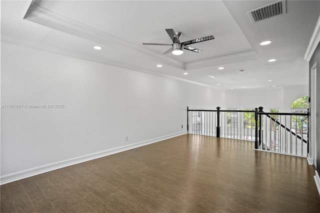 17937 SW 36th St, Miramar, FL 33029 - spare room featuring crown molding, recessed lighting, a tray ceiling, and visible vents