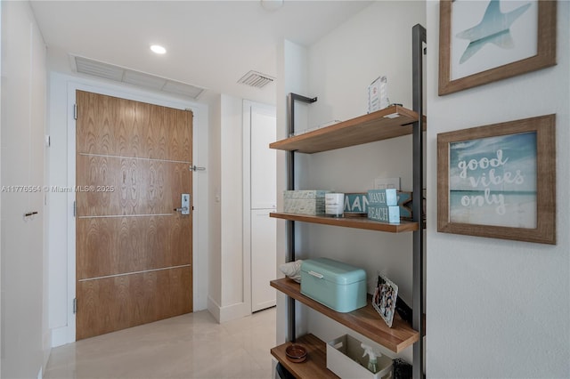 interior space with recessed lighting and visible vents