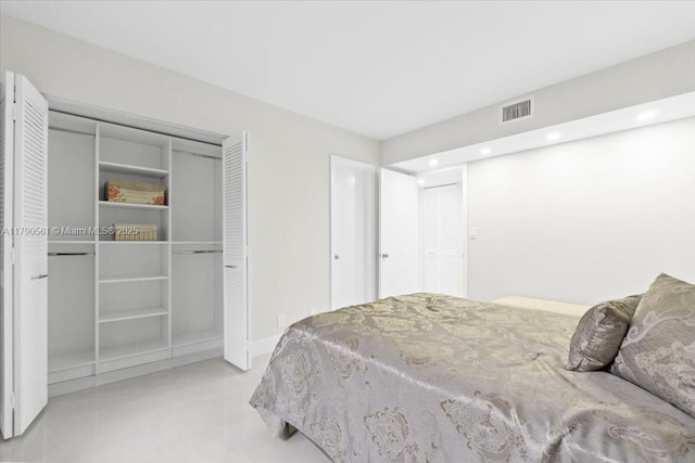 7153 Promenade Dr Unit 302, Boca Raton, FL 33433 - bedroom with two closets, recessed lighting, and tile patterned floors