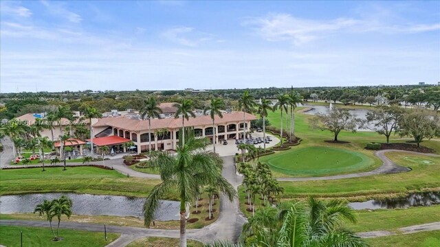 7153 Promenade Dr Unit 302, Boca Raton, FL 33433 - aerial view of property and surrounding area with a large body of water and a golf course