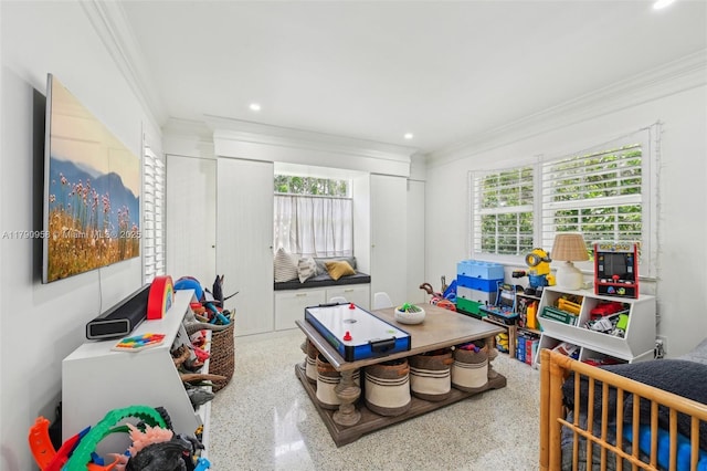 4700 Alhambra Cir, Coral Gables, FL 33146 - recreation room with crown molding and plenty of natural light