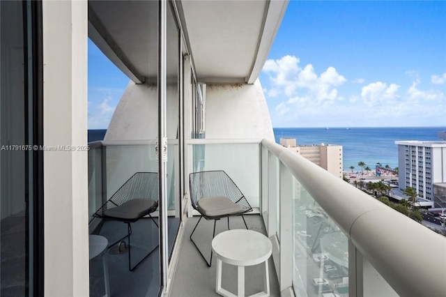 balcony with a water view