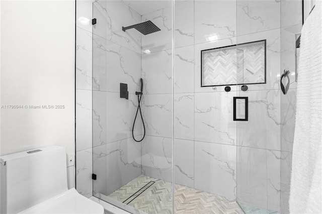 2215 SE 7th Pl, Homestead, FL 33033 - bathroom with a marble finish shower and toilet