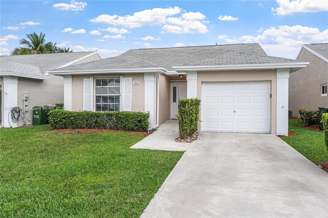 2215 SE 7th Pl, Homestead, FL 33033 - ranch-style home with a garage, stucco siding, driveway, and a front yard