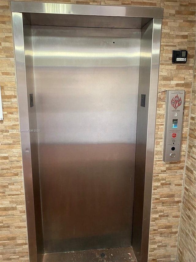 interior details featuring elevator