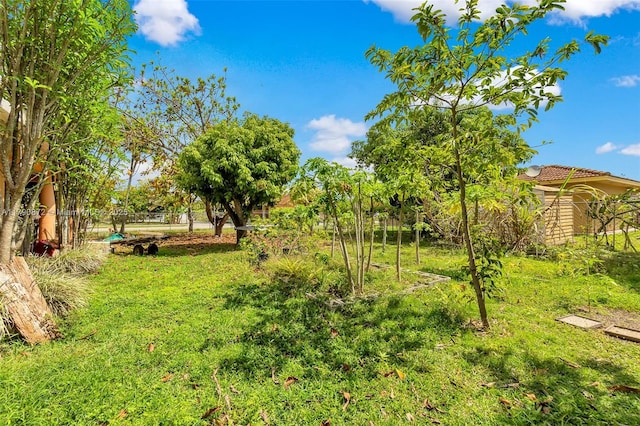 view of yard with fence