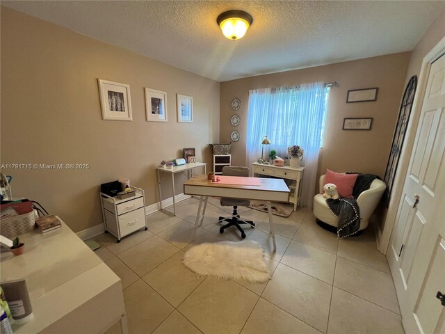 14051 SW 15th Ct, Davie, FL 33325 - office space with a textured ceiling, light tile patterned floors, and baseboards