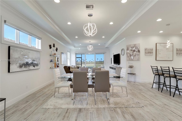 26047 SW Viterbo Way, Port St Lucie, FL 34986 - dining area featuring an inviting chandelier, light wood-type flooring, recessed lighting, and baseboards
