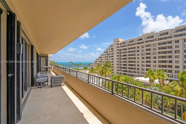 balcony with a water view