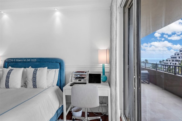 bedroom with access to outside