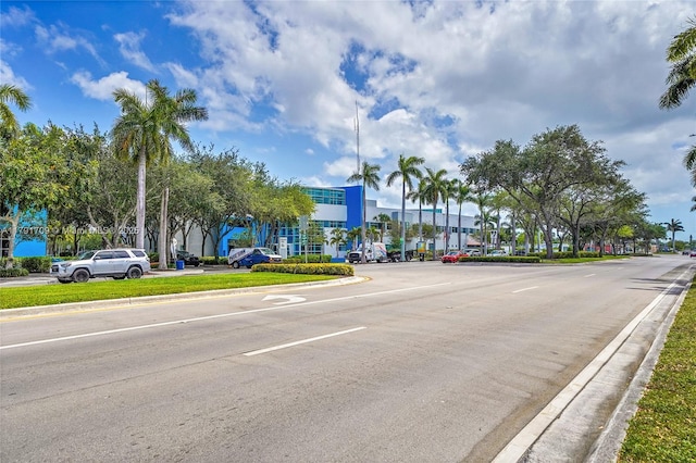 view of street with curbs