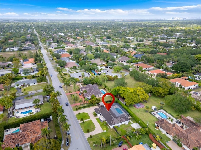 aerial view featuring a residential view