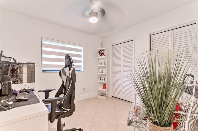 16720 SW 276th St, Homestead, FL 33031 - office space featuring a ceiling fan, light tile patterned floors, and baseboards