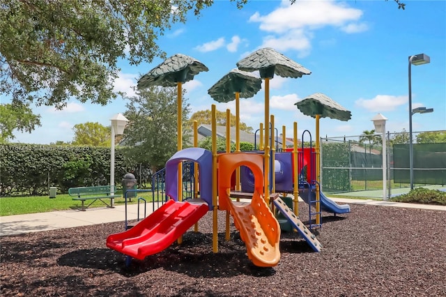 community playground with fence