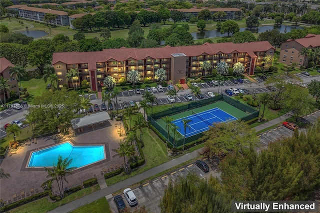 300 SW 130th Ter Unit 203B, Pembroke Pines, FL 33027 - bird's eye view of a nearby body of water, a pool, and apartment complex