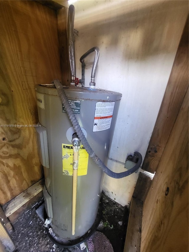 utility room featuring water heater