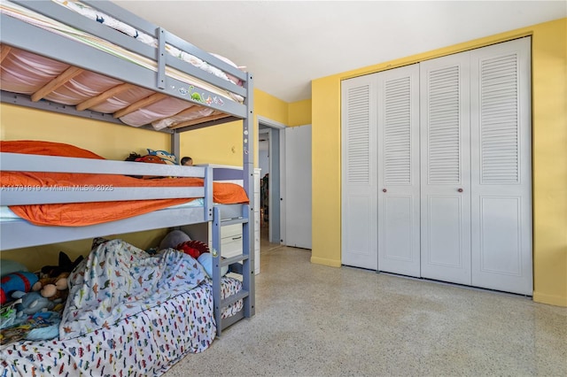 3030 SW 77th Ct, Miami, FL 33155 - bedroom featuring speckled floor, baseboards, and a closet