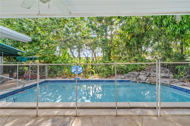 3030 SW 77th Ct, Miami, FL 33155 - pool with fence and a ceiling fan