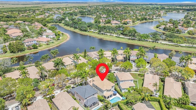 943 Golden Cane Dr, Weston, FL 33327 - bird's eye view with a residential view and a water view