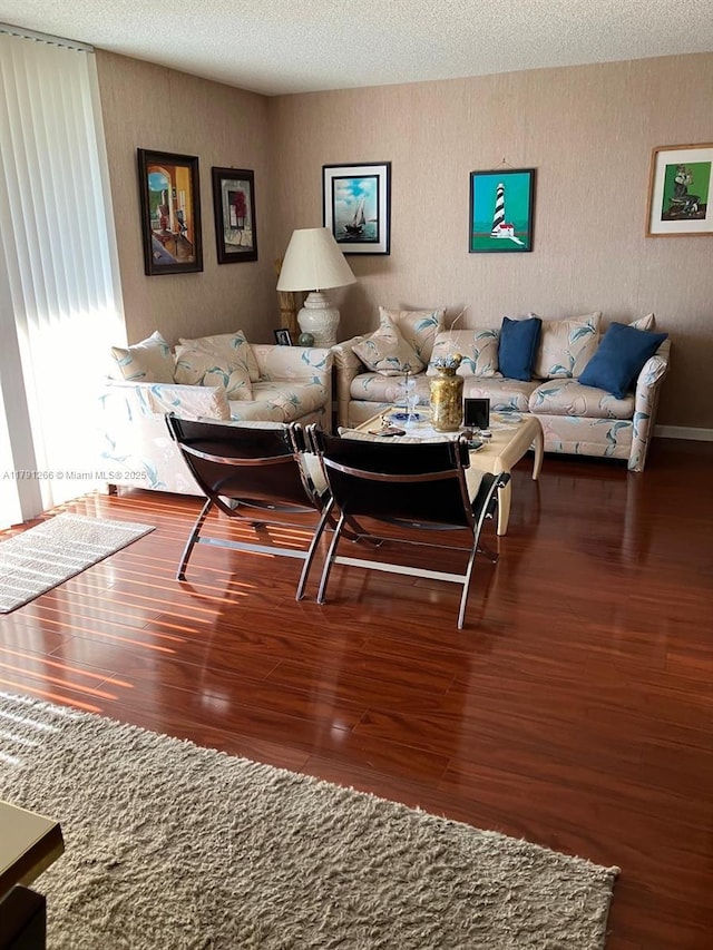living area with wood finished floors