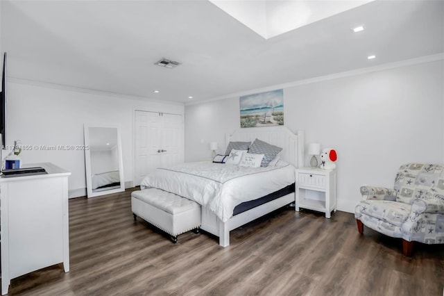 8323 NW 196th Ter, Hialeah, FL 33015 - bedroom featuring ornamental molding, visible vents, and wood finished floors