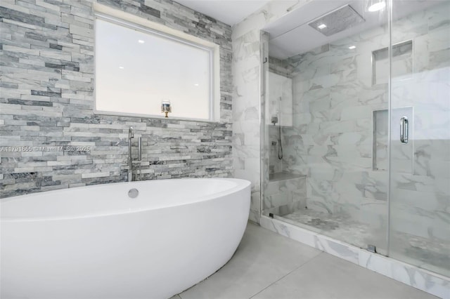 8323 NW 196th Ter, Hialeah, FL 33015 - full bathroom featuring a freestanding bath and a marble finish shower