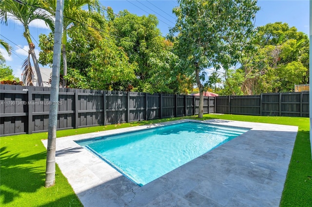 1509 SW 15th St, Miami, FL 33145 - view of swimming pool with a fenced in pool, a yard, a patio area, and a fenced backyard